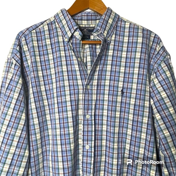 Ralph Lauren Other - Ralph Lauren Sport Plaid Multi Color Men's Button Down Dress Shirt Size L
